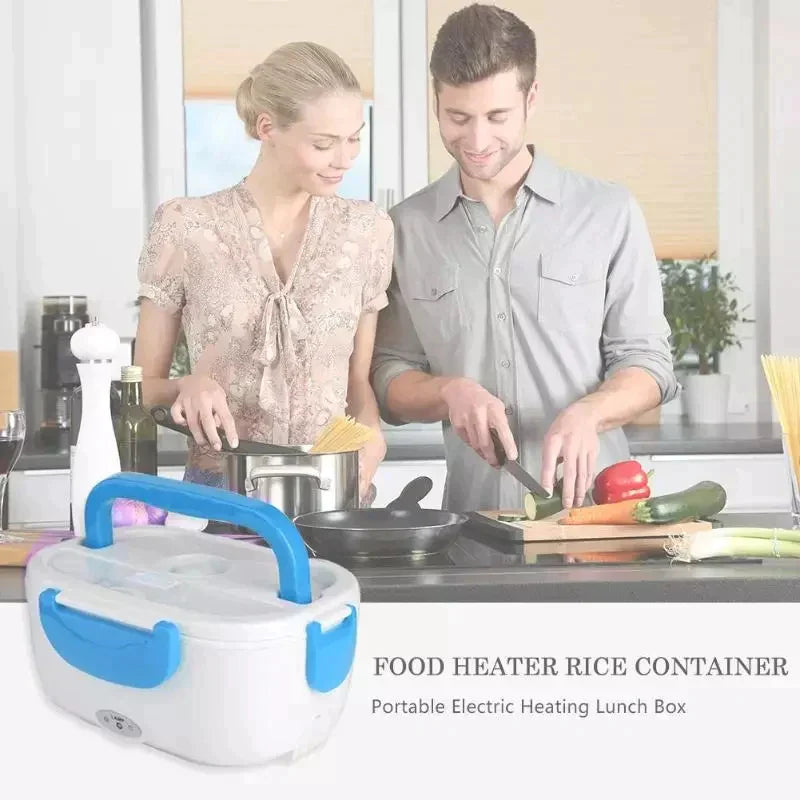 ELECTRIC LUNCH BOX WITH SPOON PORTABLE ELECTRIC HEATING LUNCH BOX FOOD HEATER RICE CONTAINER FOR OFFICE CAR ELECTRIC LUNCH BOX