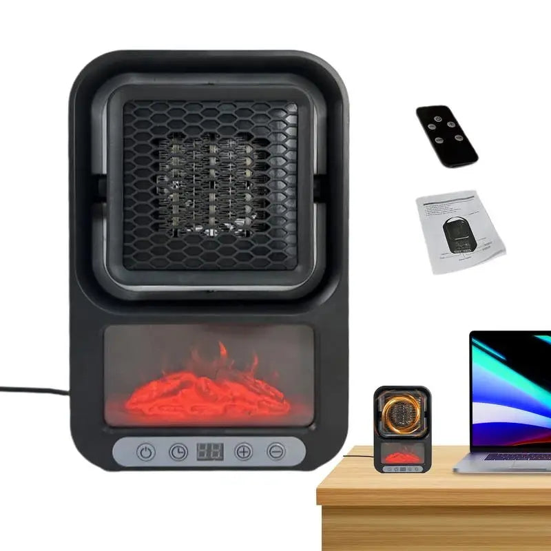 Space Heater With 3D Flame  Adjustable Quiet Electric Heater