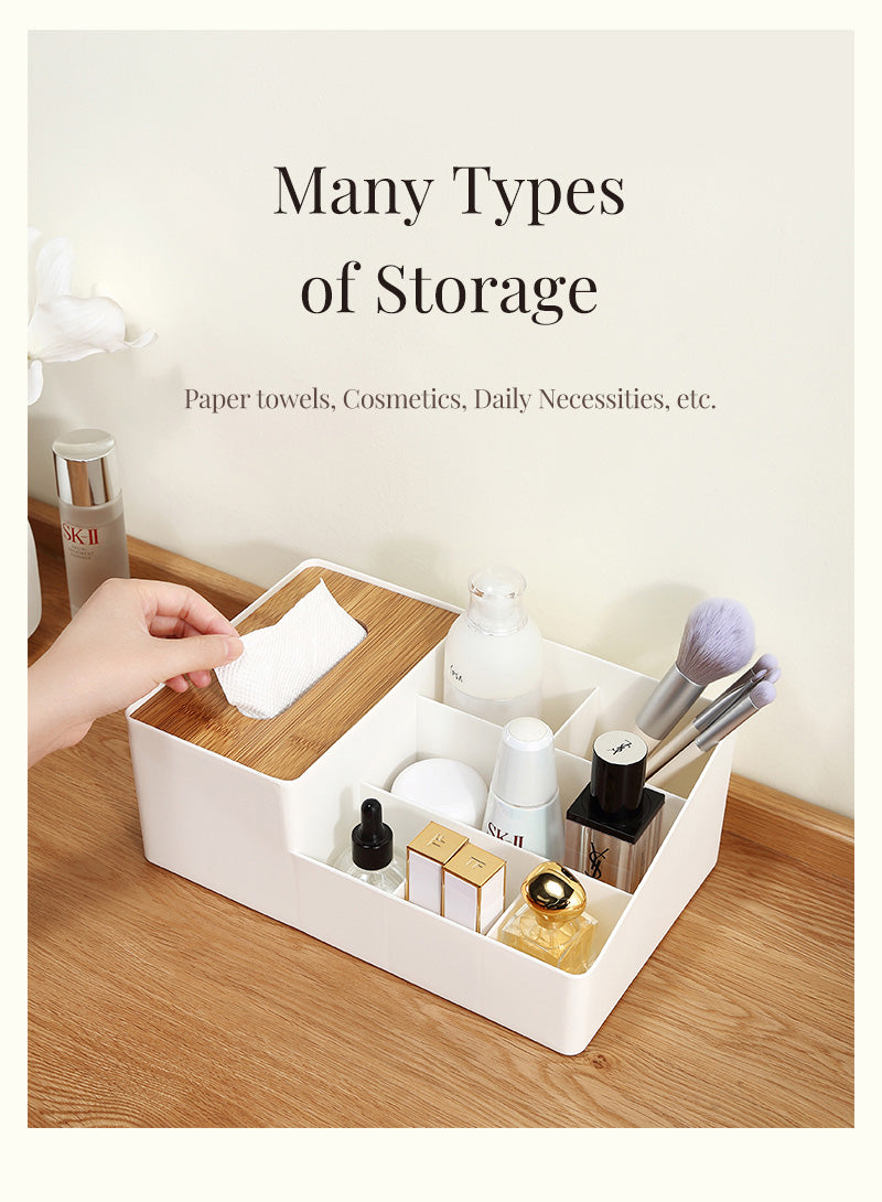 Wooden Tissue Box And Multipurpose Holder