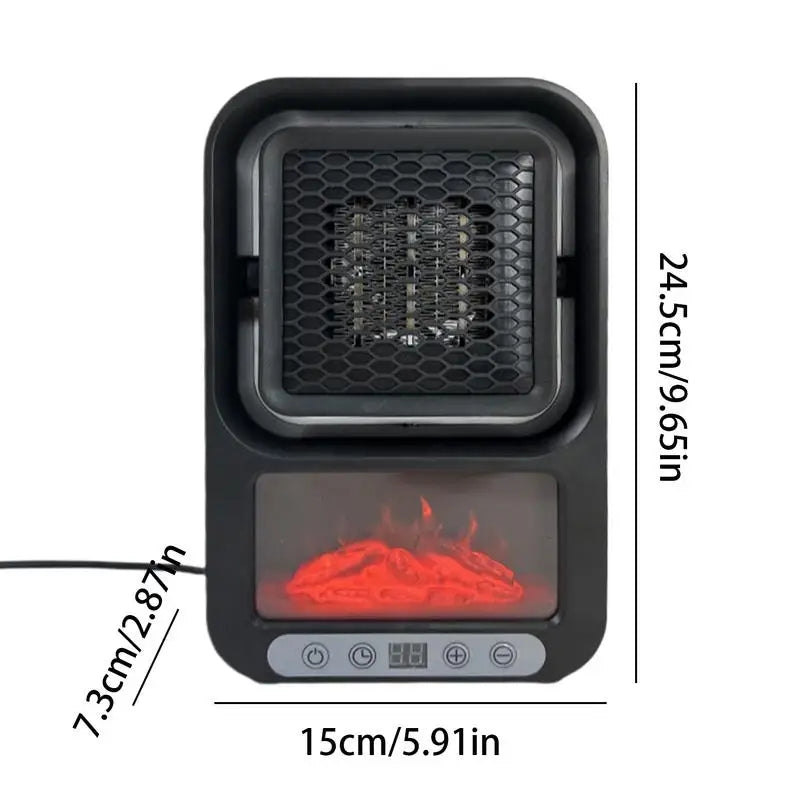 Space Heater With 3D Flame  Adjustable Quiet Electric Heater