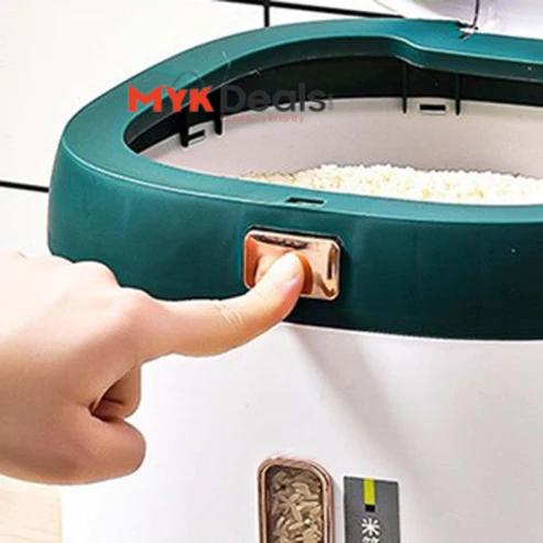 Airtight Rice/Cereal Dispenser Bucket Built In Spice Box