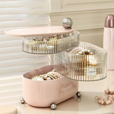 Multi Layer Rotating Desktop Cosmetic Organizer