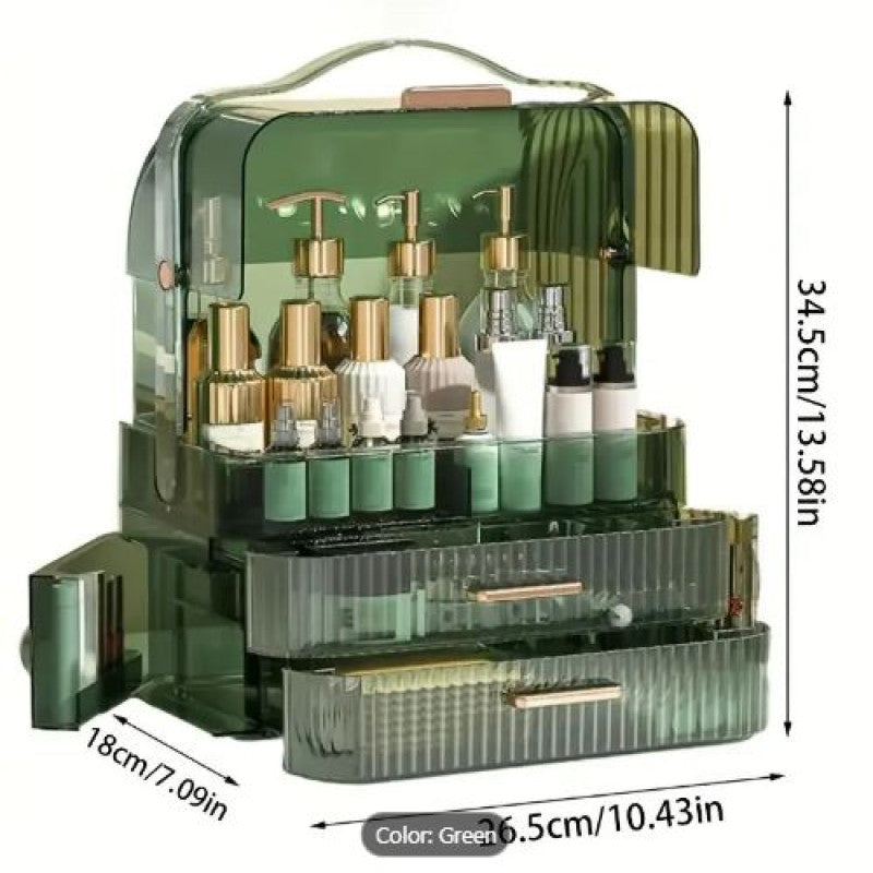 Portable Multi Layer Desk Makeup Organizer With Drawer