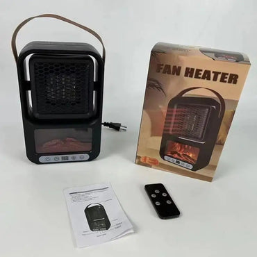 Space Heater With 3D Flame  Adjustable Quiet Electric Heater