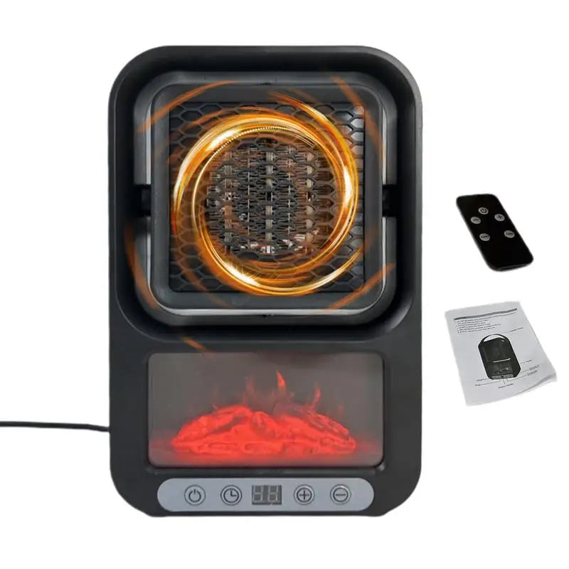 Space Heater With 3D Flame  Adjustable Quiet Electric Heater