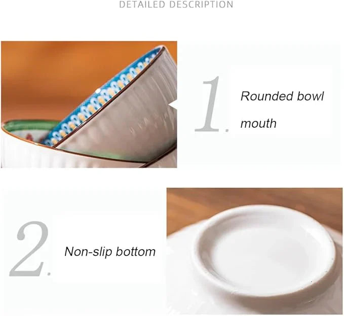 Ceramic Cereal Bowl Set of 6(300ml)