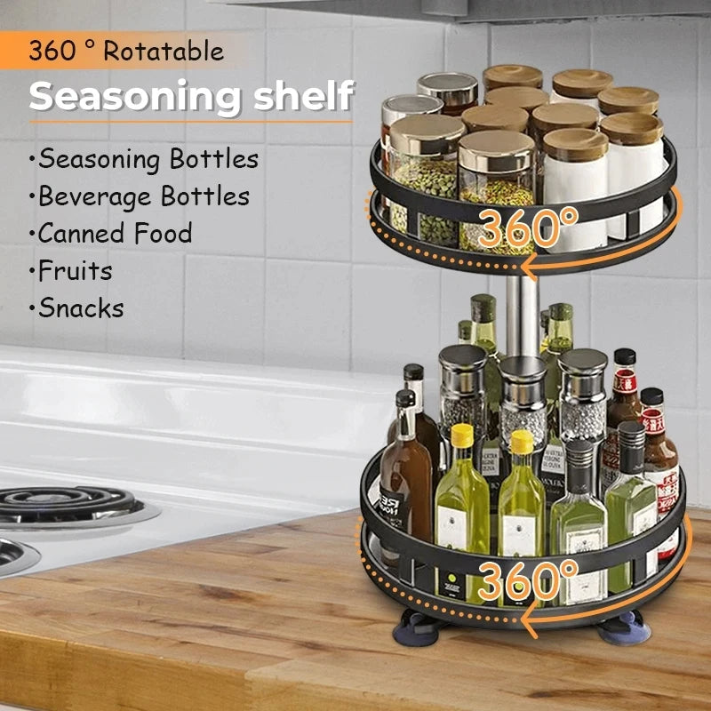 Rotatable Spice Rack Kitchen