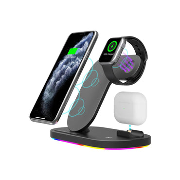 15w fast charging type-c port qi 3 in 1 charging dock