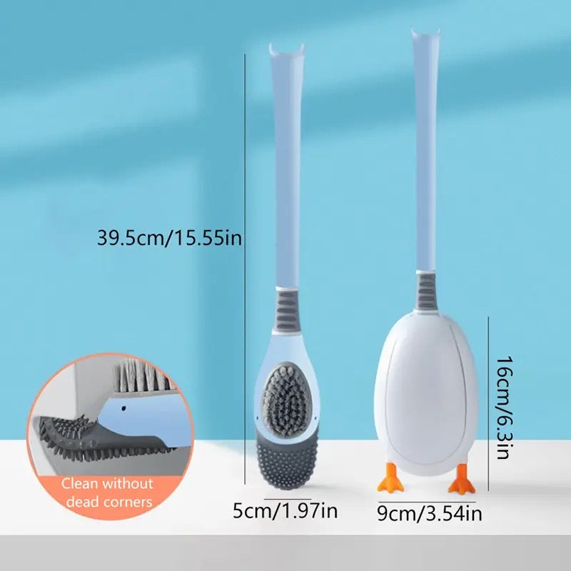 Diving Duck Toilet Brush, Wall Mounted Silicone Toilet Brush, Floor Standing Long Handle Bathroom Cleaning Brush, Dead Corner Toilet Brush, Household Wash Toilet Cleaning Accessories