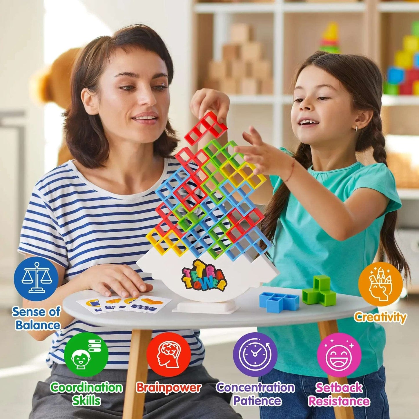 Tetra Tower Balance Stacking Building Blocks Game