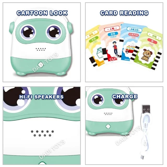 Flash Cards With 110 Cards 220 Sight Words, Preschool Educational Toys Games With Sound Effect Christmas Gifts Green