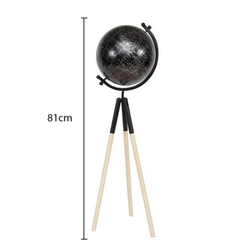 Tall World Wooden Tripod Globe