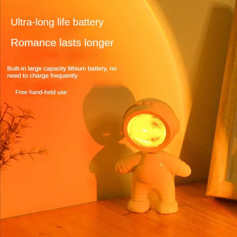 Cute Rechargeable Astronaut sunset lamp