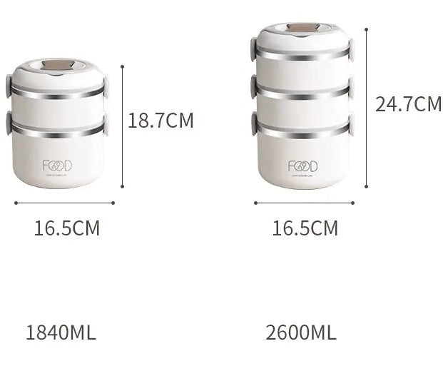 Warm Lunch Box With Bag, Multilayer Stainless Steel.