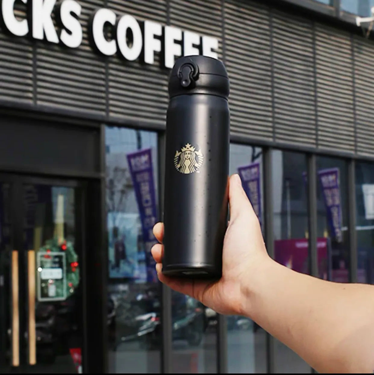SB Insulated Tumbler - Black & Golden - 420ml