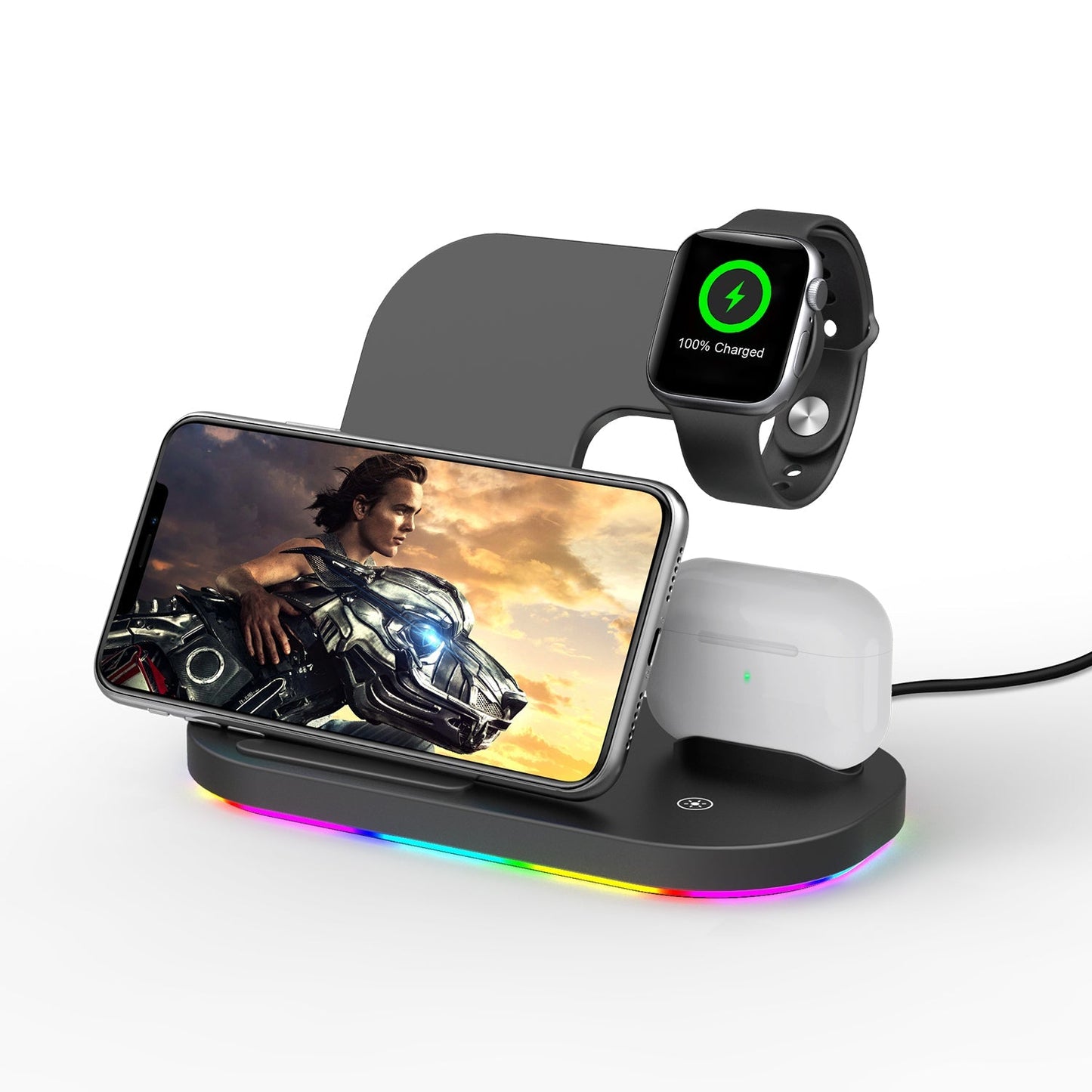 15w fast charging type-c port qi 3 in 1 charging dock