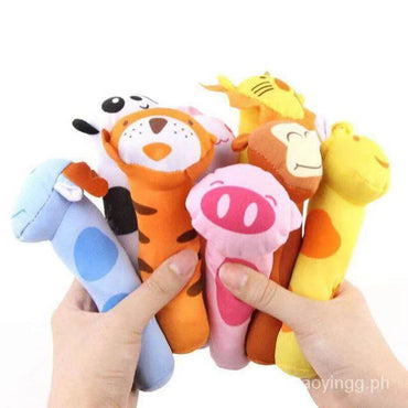 Plush Animal Hand Cranked Stick Stuff Toy (Pack of 5)