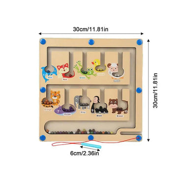 Wooden Magnetic Color & Number Puzzle Maze