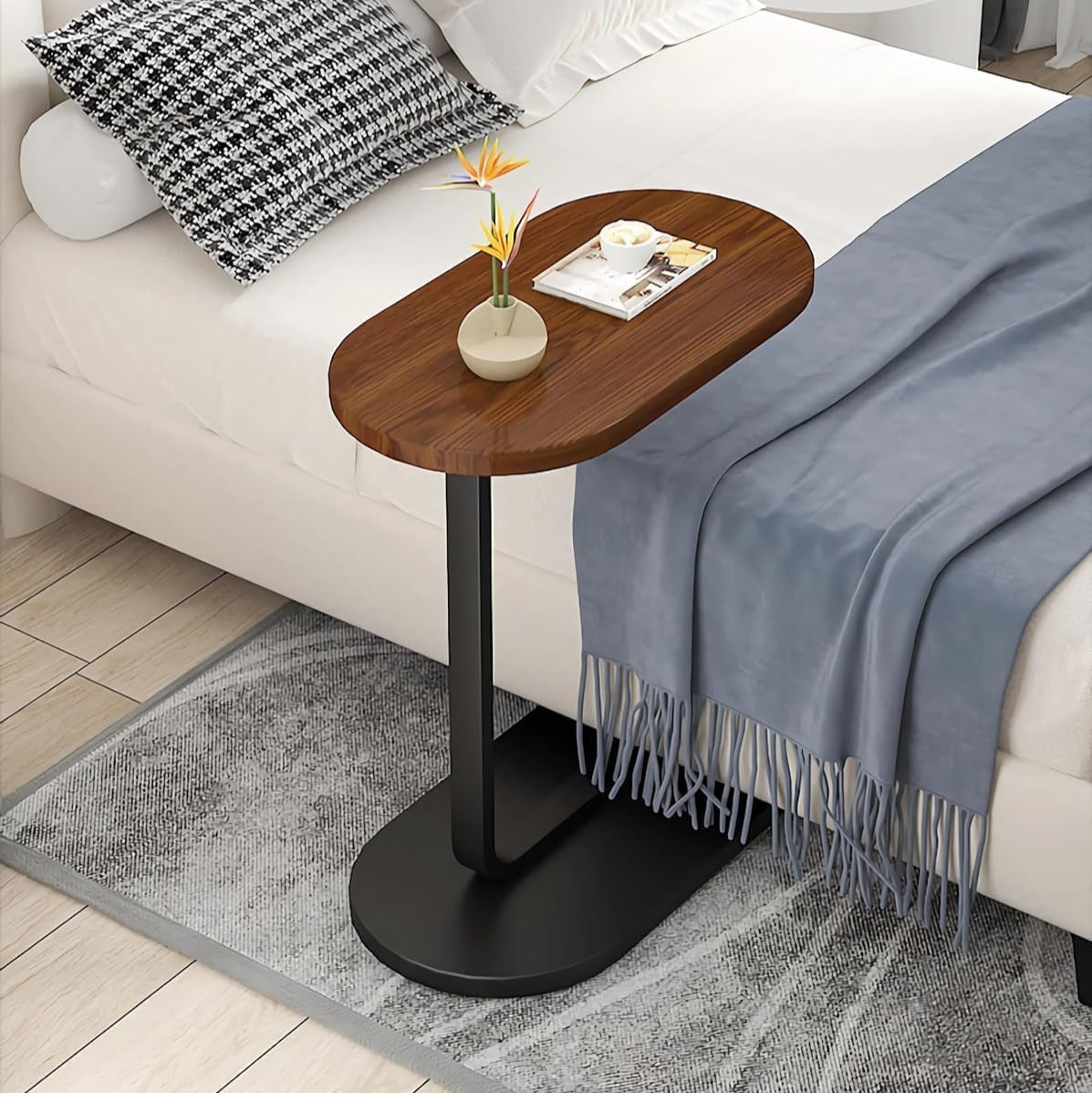 C-Shape Metal Base Coffee Table