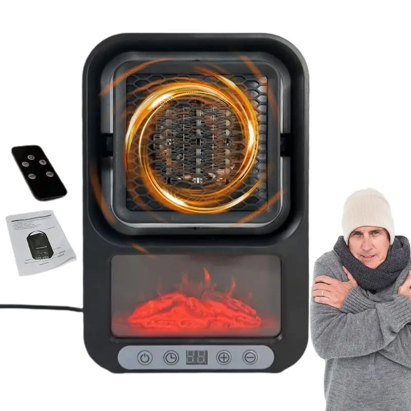Space Heater With 3D Flame  Adjustable Quiet Electric Heater