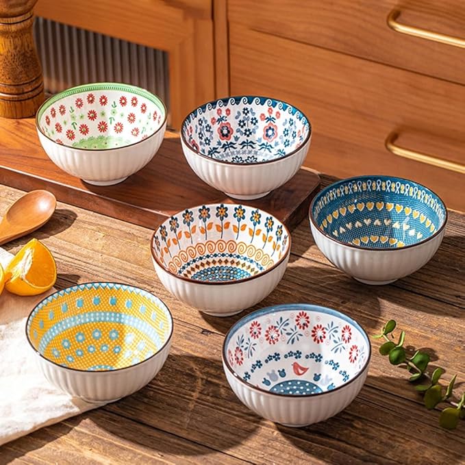 Ceramic Cereal Bowl Set of 6(300ml)