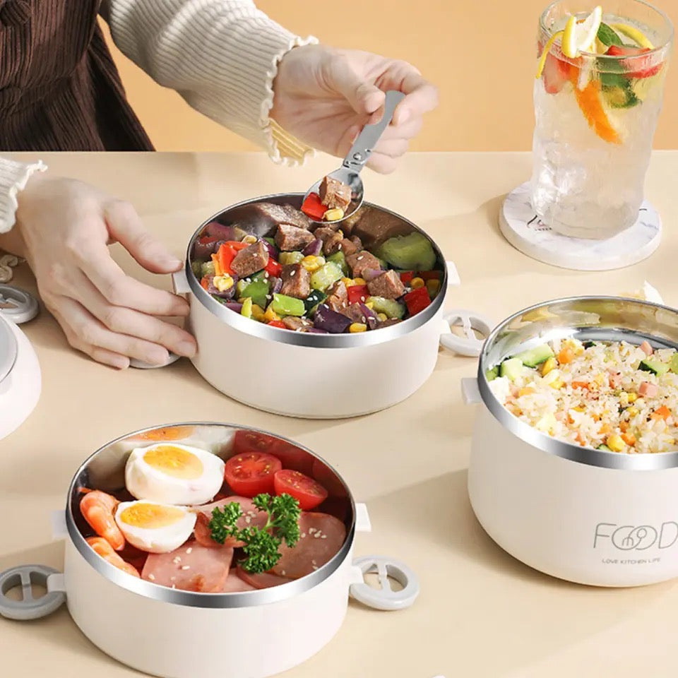 Warm Lunch Box With Bag, Multilayer Stainless Steel.