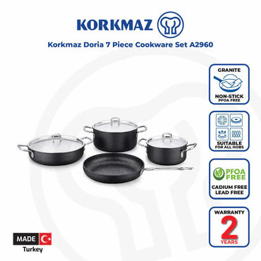 Korkmaz Doria 7-Piece Non Stick Cookware Set