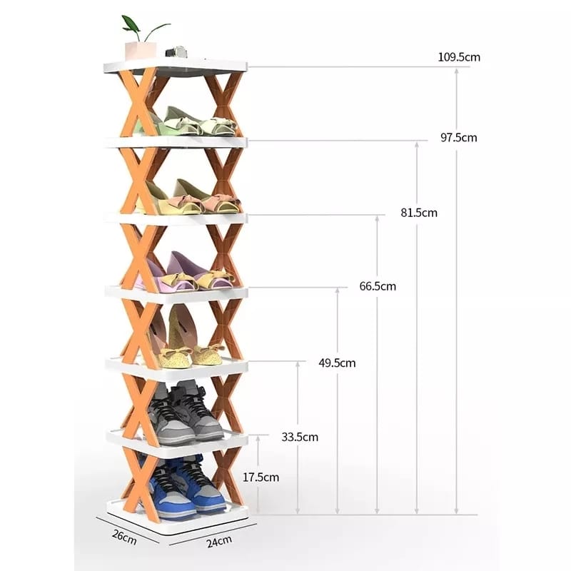 6 layer Simple Shoe Rack  Plastic Simple Shelf