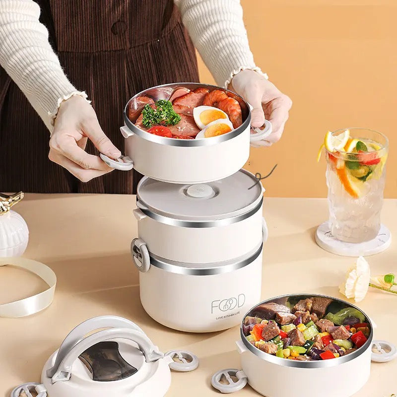 Warm Lunch Box With Bag, Multilayer Stainless Steel.