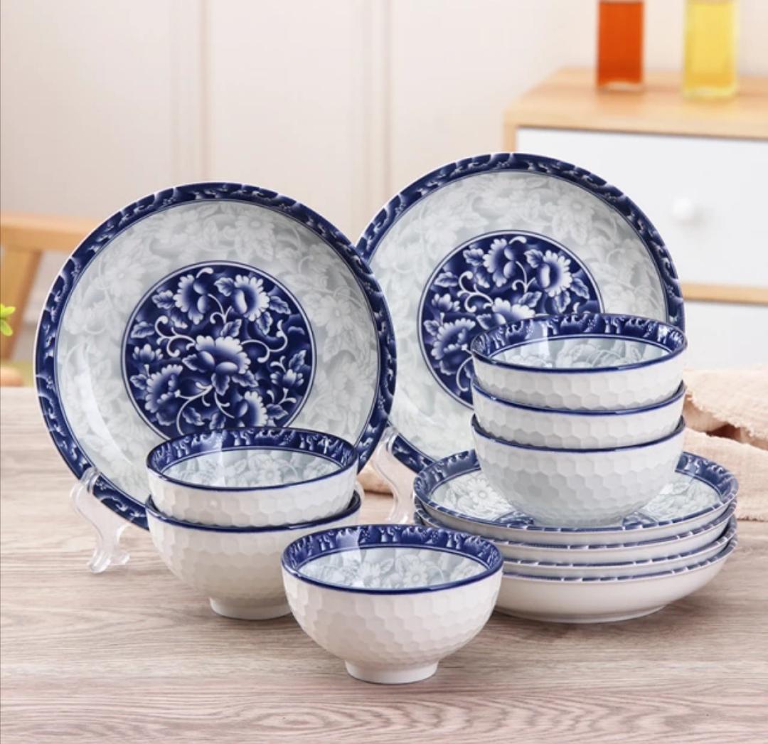 Ceramic Bluish Dinner Set- 52 Pcs