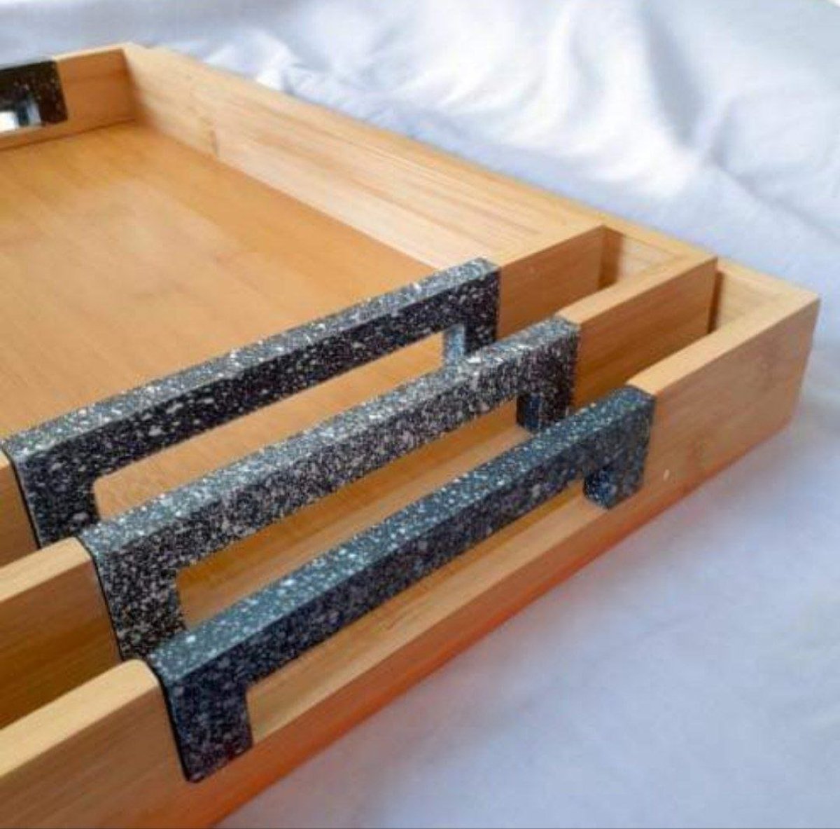 3 Piece Multipurpose Bamboo Tray Set