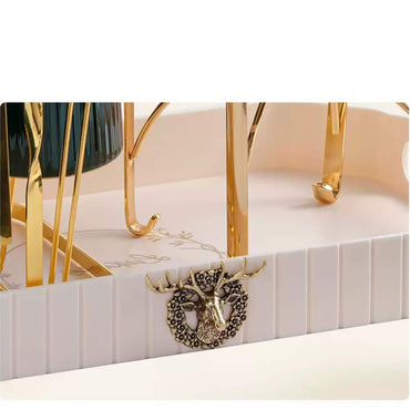 Nordic Imported Ceramic Water Set With Dispenser, Glass & Tray