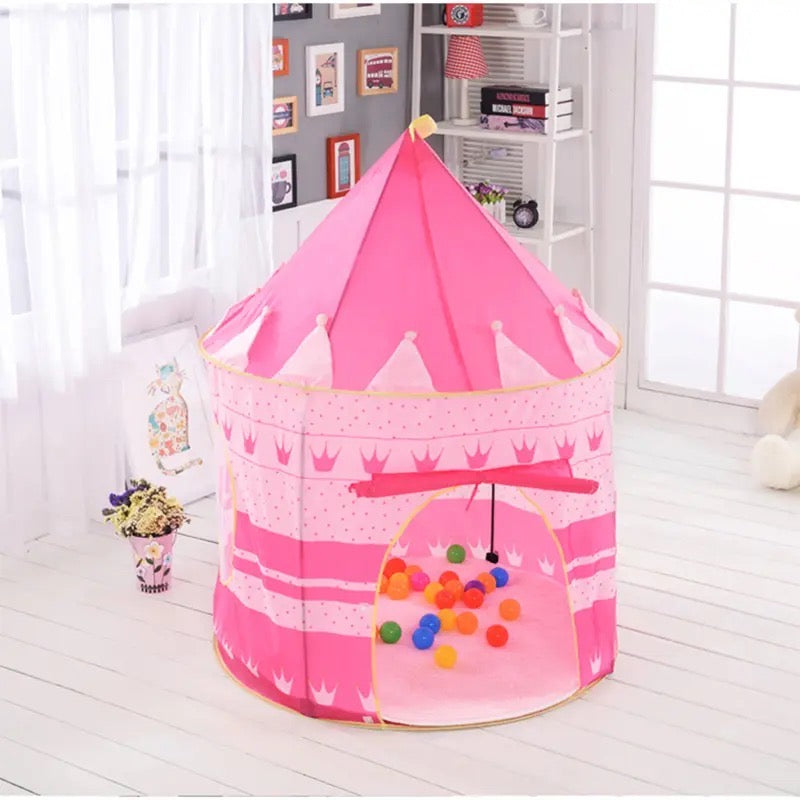 Castle Play House, Foldable Tipi Prince Folding Tent, Children Boy Castle Cubby Play, Funny Zone Indoor Outdoor Playhouse Castle Toy,  Pop Up Pink Children Play Tent/House, Indoor & Outdoor Large Kids Play Tent, Durable Kids Playhouse
