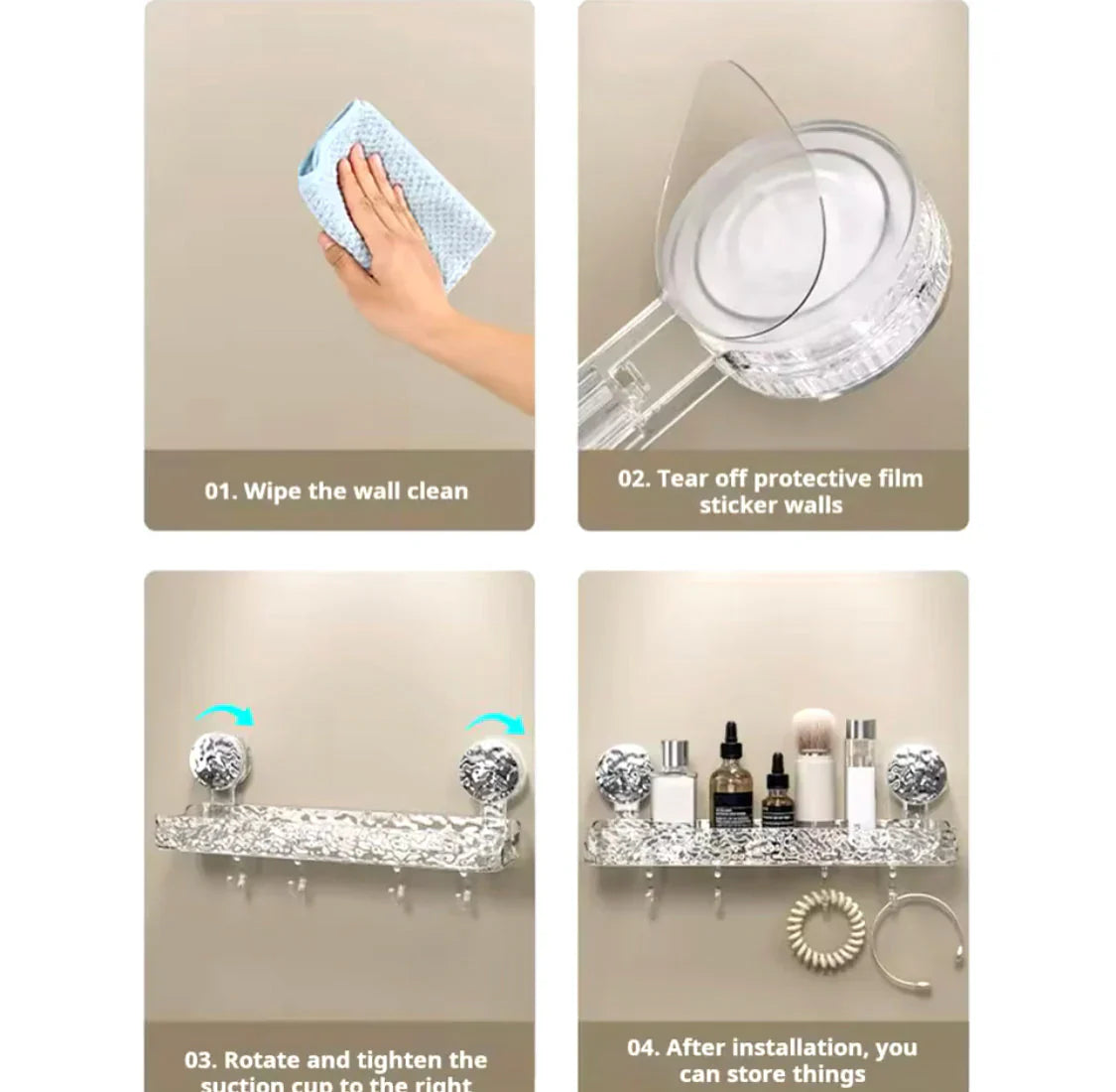 1 Pcs Bathroom Quadrate Shelf