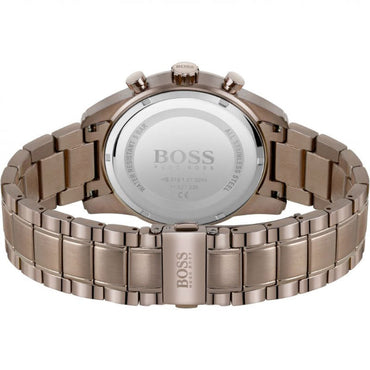 HUGO BOSS Skymaster Brown Stainless Steel Blue Dial Chronograph Quartz Watch for Gents - HUGO BOSS 1513788