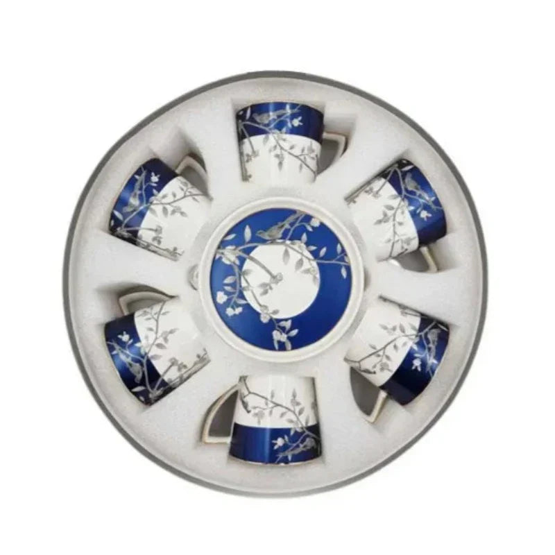 Cup & Saucer Set Bird Design (6pcs Set)