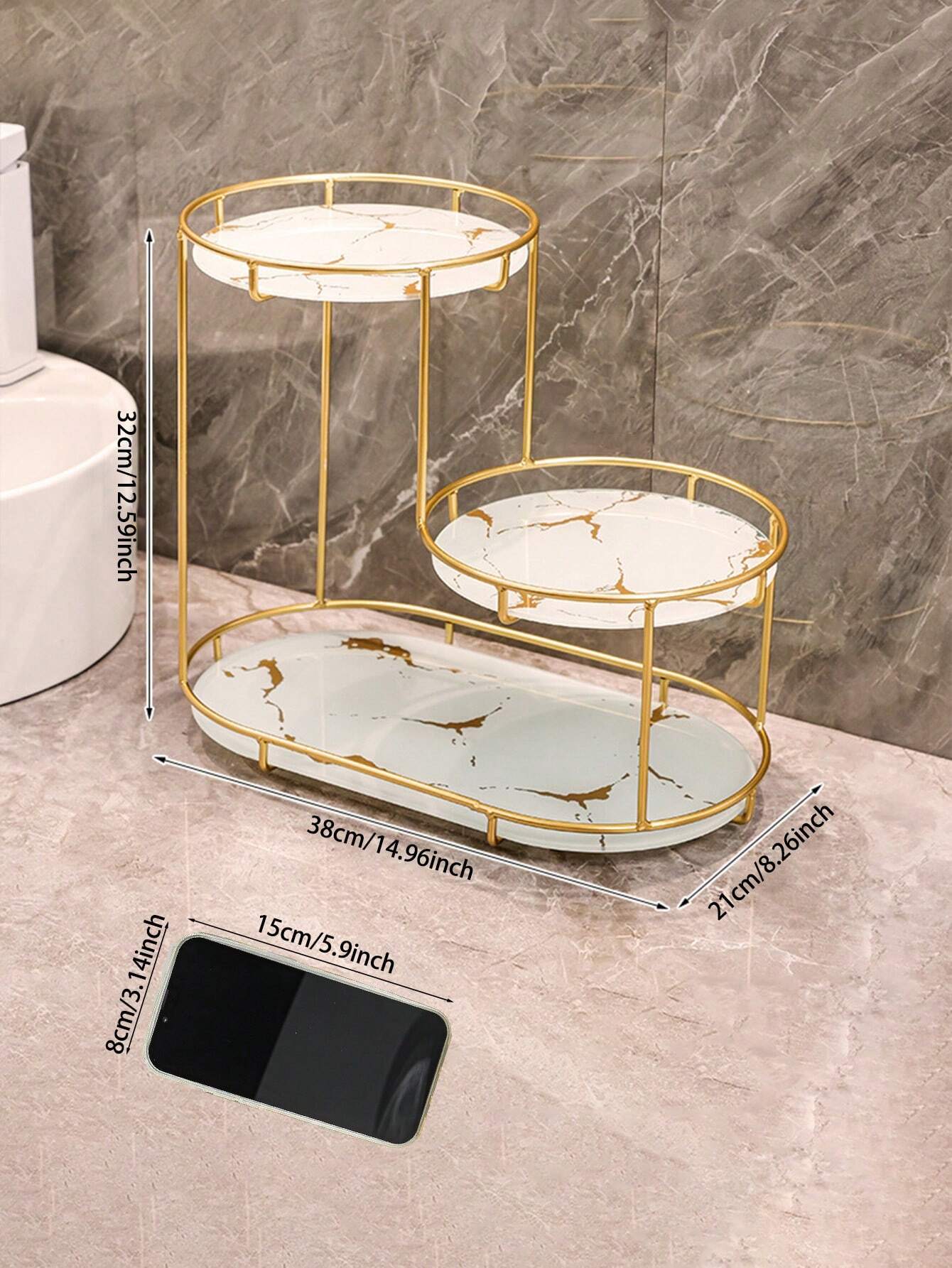 Luxury 3-Layer Cosmetic Tray – Stylish & Functional Organizer