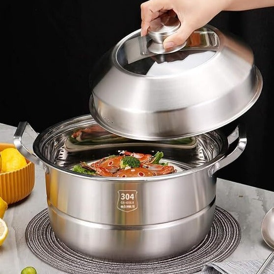 Steamer pot, Soup pot, Hot pot stainless steel(Size : 30cm)
