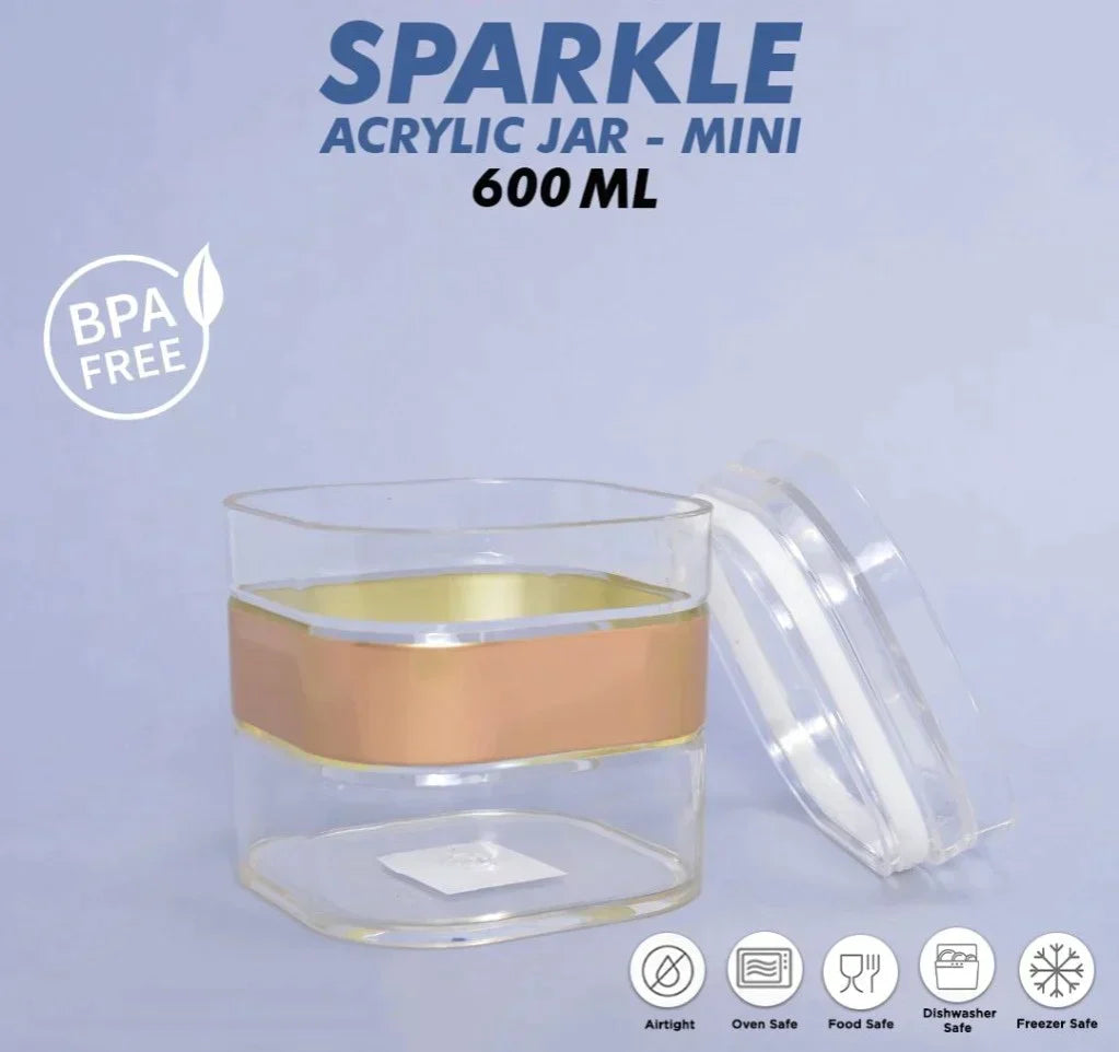 Pack Of 3 - Sparkle Acrylic Jar