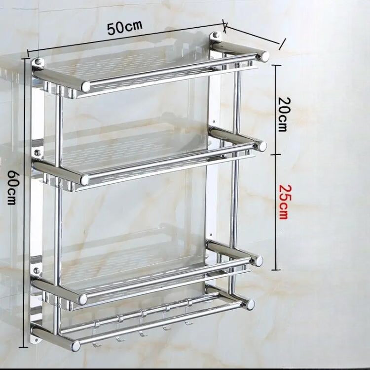 Stainless Steel Silver Towel Rack, 3 Tier