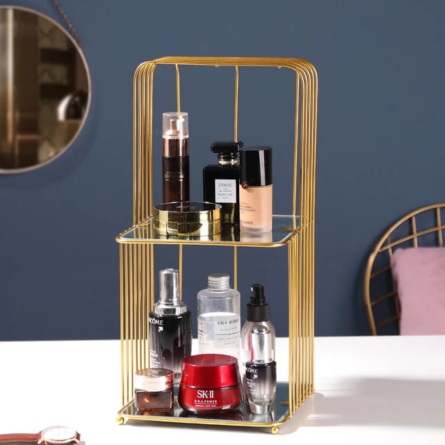 Cosmetic cage metal brass stand
