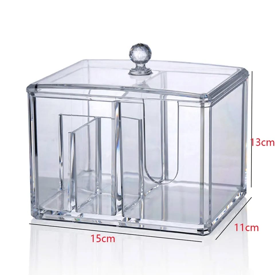 2 in 1 Acrylic Cotton Pod & Tissue Box - Elegant and Practical Storage Solution