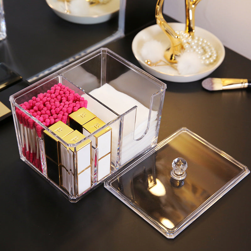 2 in 1 Acrylic Cotton Pod & Tissue Box - Elegant and Practical Storage Solution