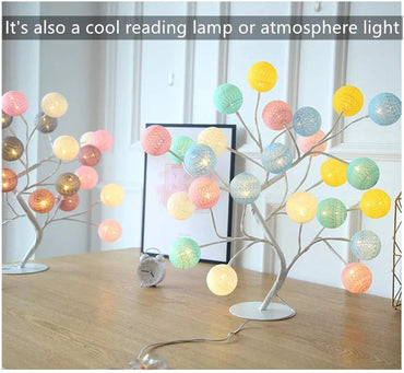 Led Light Cotton Ball Tree Lamp