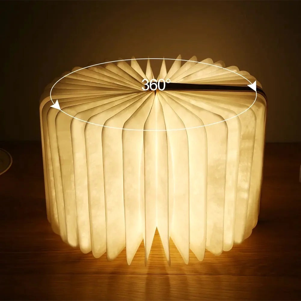 LED Wooden Book Lamp, 3D Folding Wooden Book Lamp
