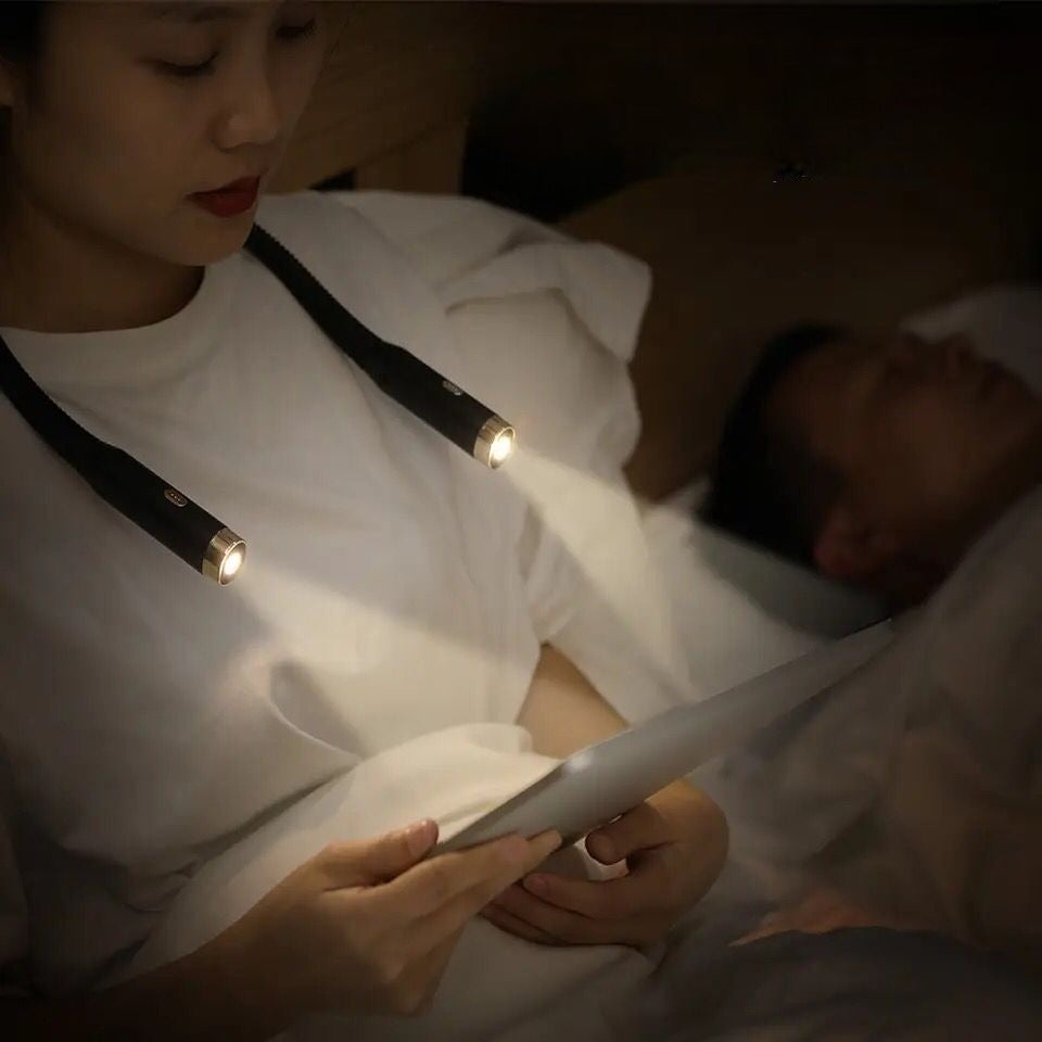 Neck Reading Light, Dual Flash Neck Lamp, Rechargeable Neck Light, 3 Modes Hug Reading Lamp, Portable Book Lamp, Novelty Flashlight, Book Lamp Night Light, Neck Led Light