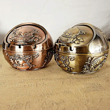 Ashtray Metal,Windproof with Lid,Ash Trays for Cigarettes