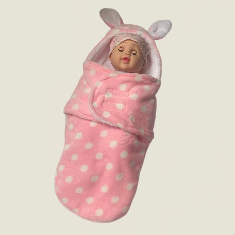 RABBIT EAR CORAL FLEECE SWADDLE