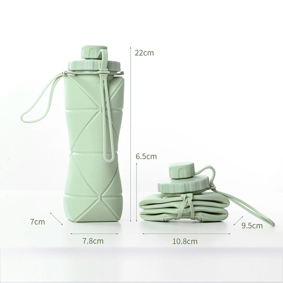 Portable Silicone Folding Water Cup 600ml Large Capacity Lightweight Outdoor Travel Sports Water Bottle