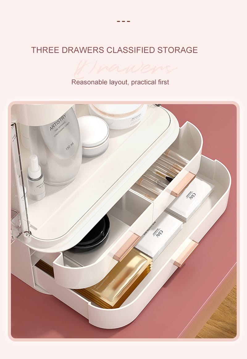 Classy Cosmetic Organizer With Led Mirror